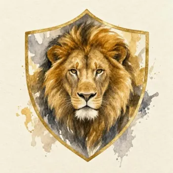 León para escudo, estilo acuarela